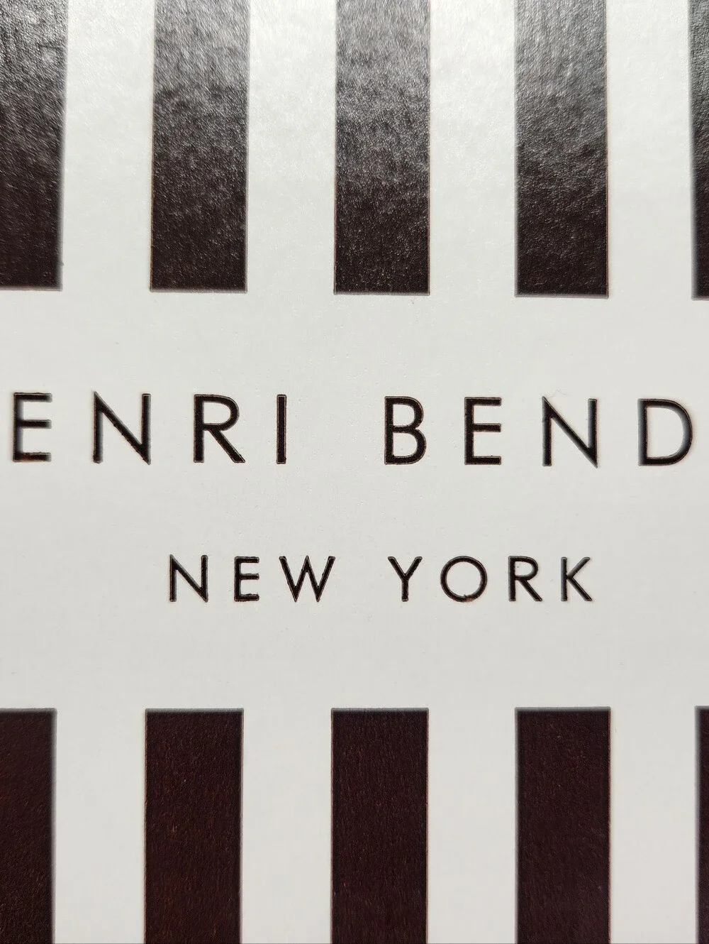 Henri Bendel Brown and White Iconic Striped Collectors Box, 12x6x6